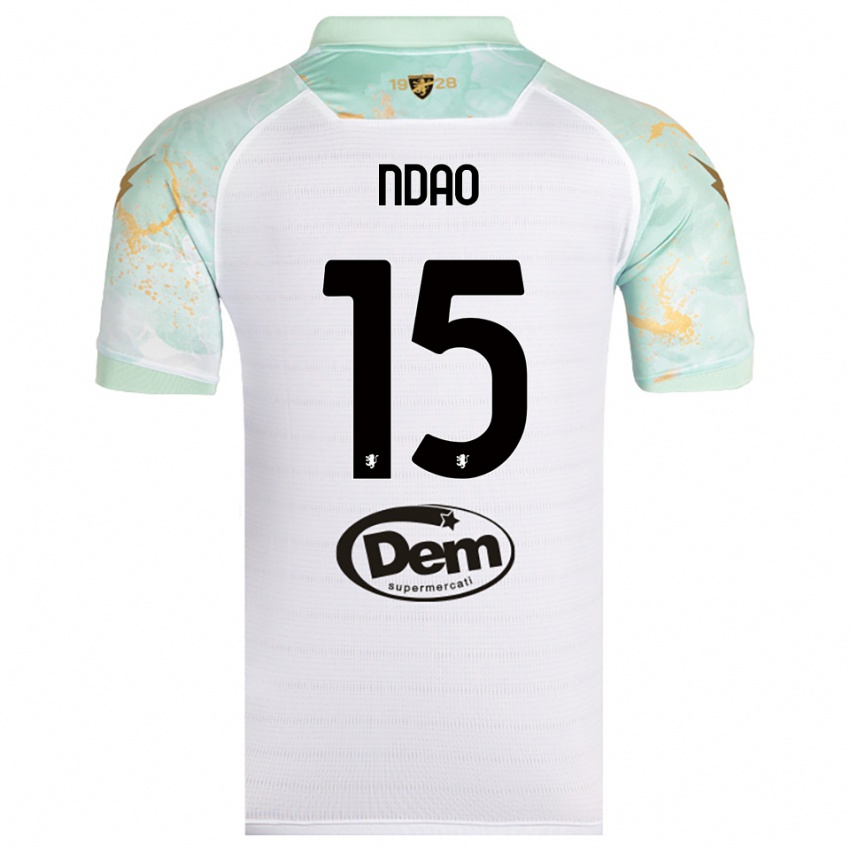 נשים Yankhoba Ndao #15 לבן שחור הרחק ג'רזי 2025/26 חולצה קצרה