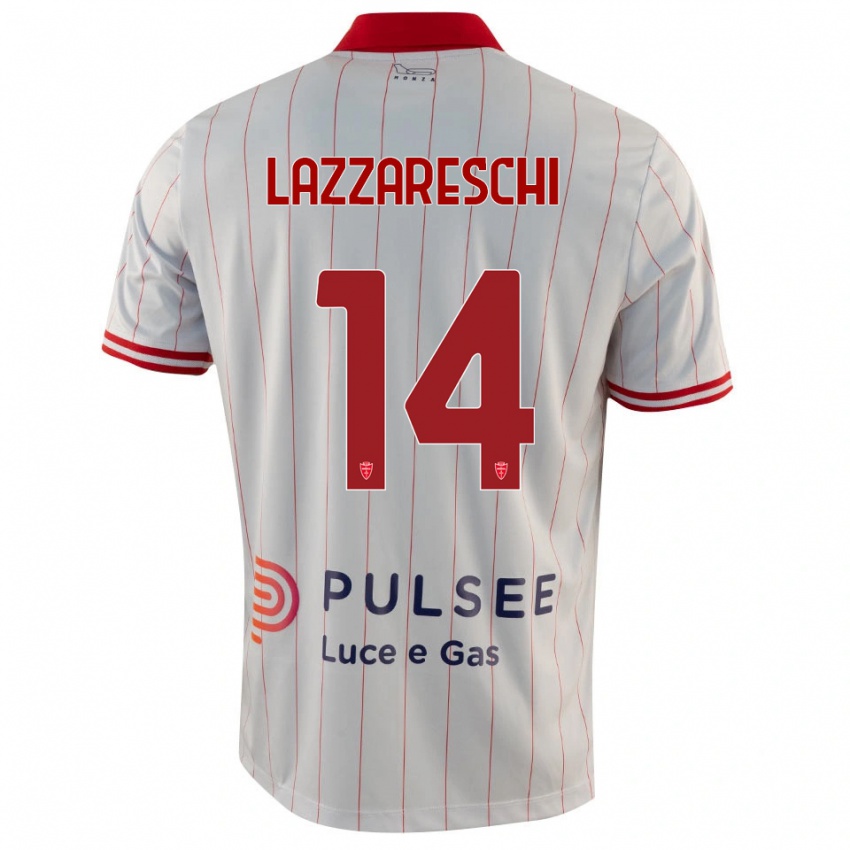 נשים Andrea Lazzareschi #14 לבן אדום כחול הרחק ג'רזי 2025/26 חולצה קצרה