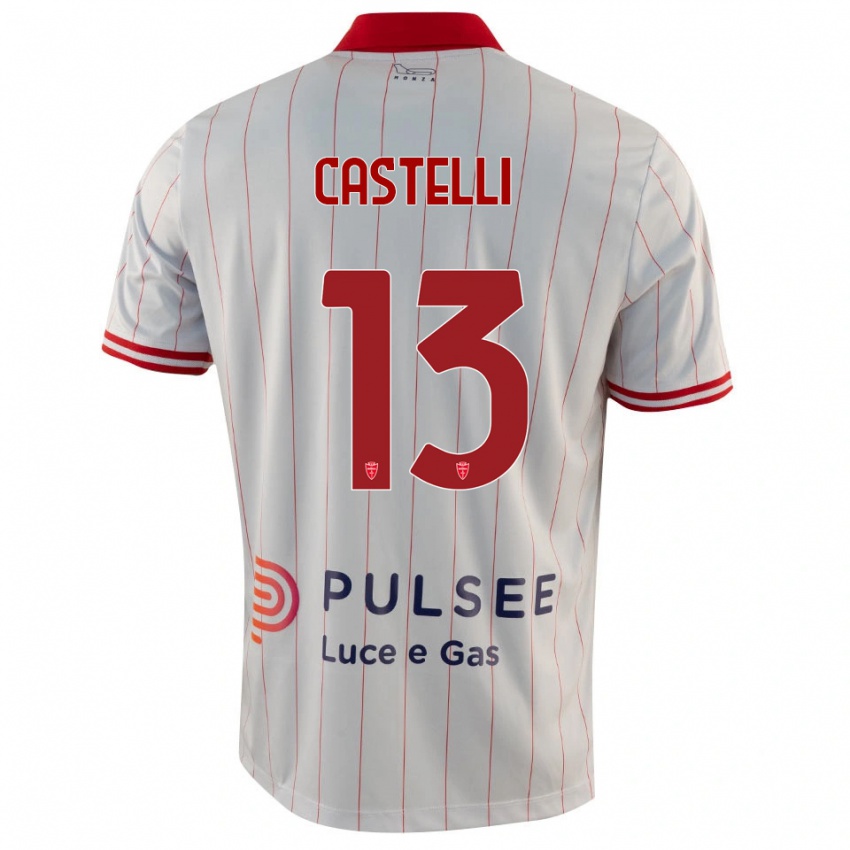 נשים דוידה קסטלי #13 לבן אדום כחול הרחק ג'רזי 2025/26 חולצה קצרה