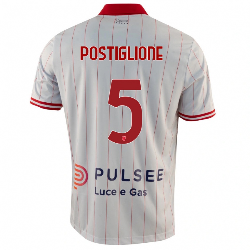 נשים Nicolò Postiglione #5 לבן אדום כחול הרחק ג'רזי 2025/26 חולצה קצרה