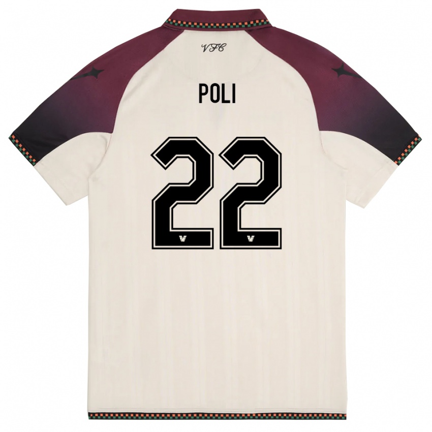 נשים Elena Poli #22 קרם בורדו הרחק ג'רזי 2025/26 חולצה קצרה