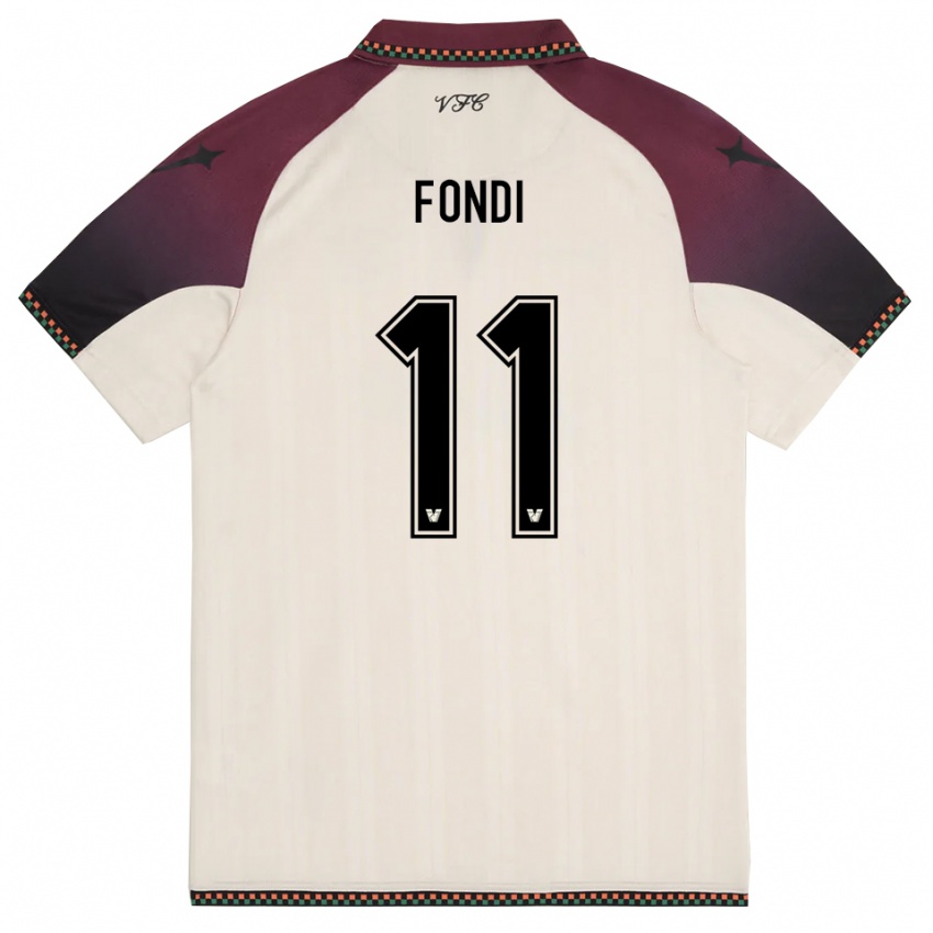 נשים Lapo Fondi #11 קרם בורדו הרחק ג'רזי 2025/26 חולצה קצרה