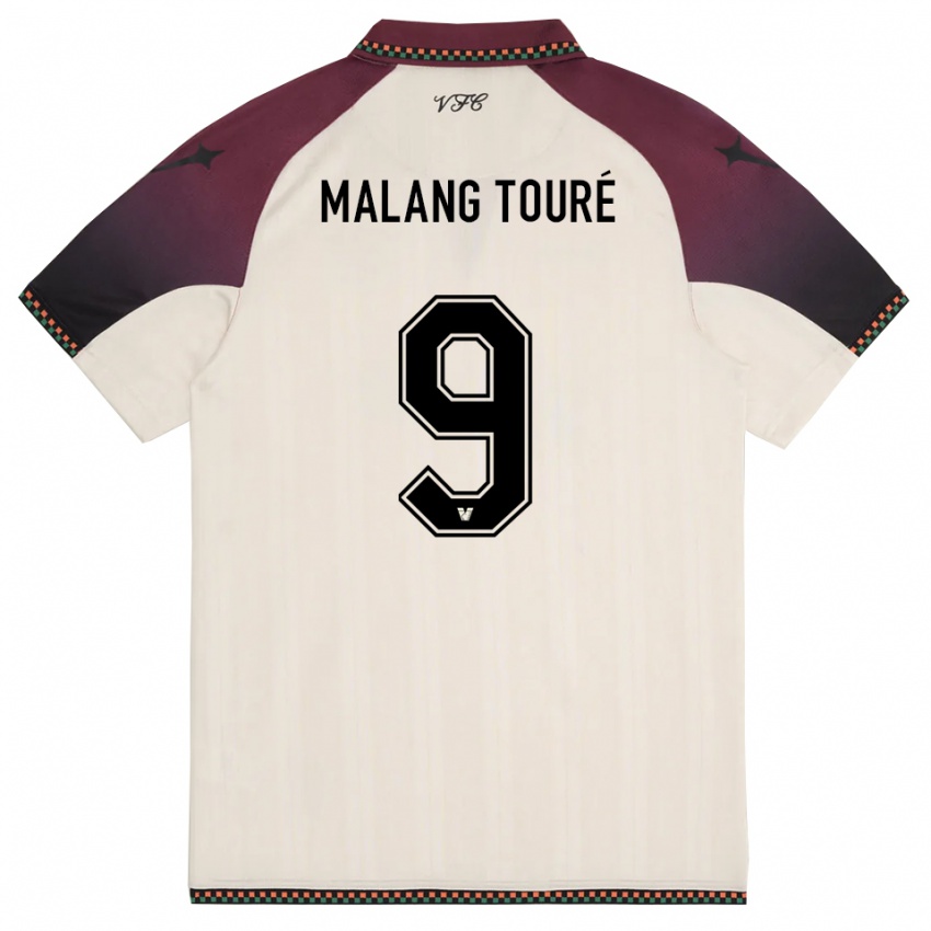 נשים Mohamed Malang Touré #9 קרם בורדו הרחק ג'רזי 2025/26 חולצה קצרה