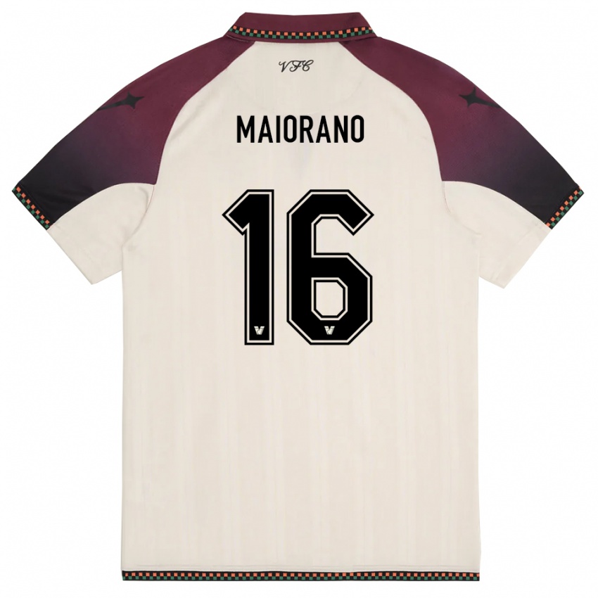 נשים Francesco Maiorano #16 קרם בורדו הרחק ג'רזי 2025/26 חולצה קצרה