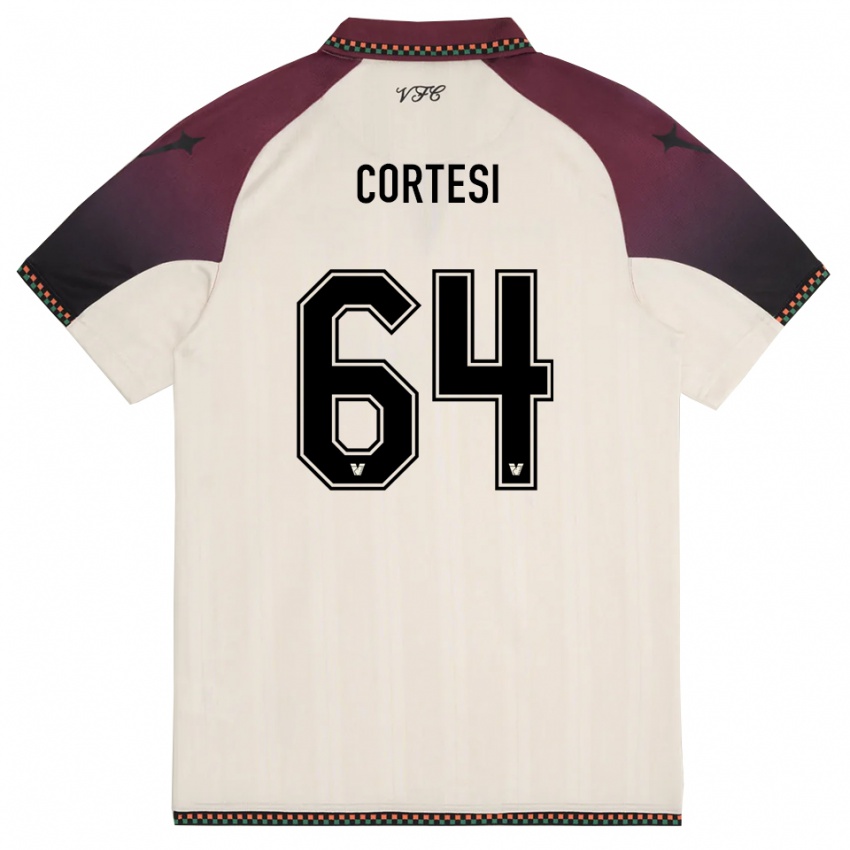 נשים סרנה קורטזי #64 קרם בורדו הרחק ג'רזי 2025/26 חולצה קצרה