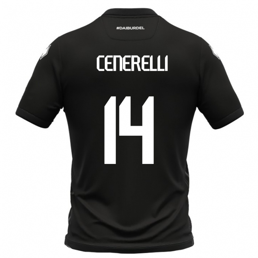 נשים אלסנדרו סנרלי #14 שחור לבן הרחק ג'רזי 2025/26 חולצה קצרה