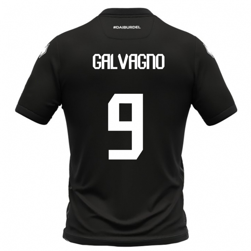 נשים פיליפו גלבאניו #9 שחור לבן הרחק ג'רזי 2025/26 חולצה קצרה