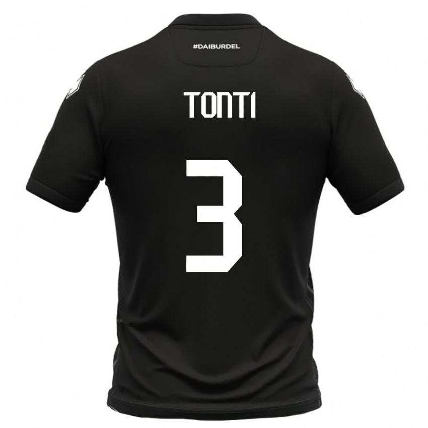 נשים Federico Tonti #3 שחור לבן הרחק ג'רזי 2025/26 חולצה קצרה