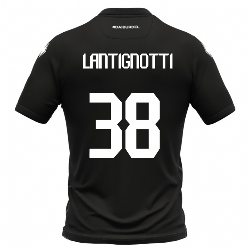 נשים Andrea Lantignotti #38 שחור לבן הרחק ג'רזי 2025/26 חולצה קצרה