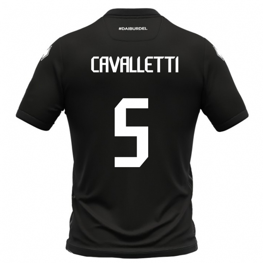 נשים Pietro Cavalletti #5 שחור לבן הרחק ג'רזי 2025/26 חולצה קצרה