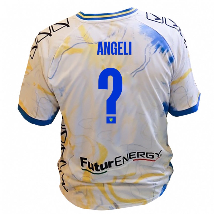 נשים Mattia Angeli #0 לבן צהוב כחול הרחק ג'רזי 2025/26 חולצה קצרה