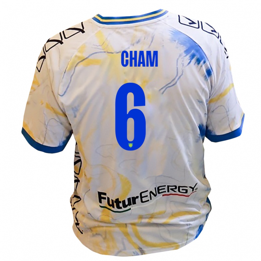 נשים אלימן צ׳אם #6 לבן צהוב כחול הרחק ג'רזי 2025/26 חולצה קצרה