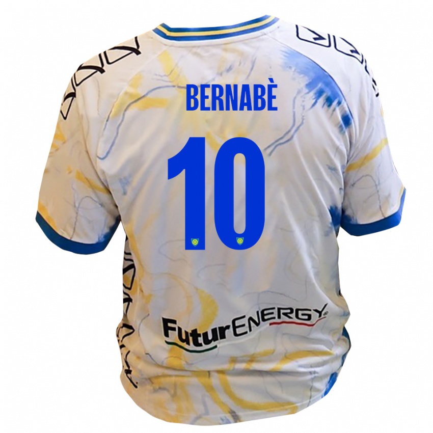 נשים Giacomo Bernabè #10 לבן צהוב כחול הרחק ג'רזי 2025/26 חולצה קצרה