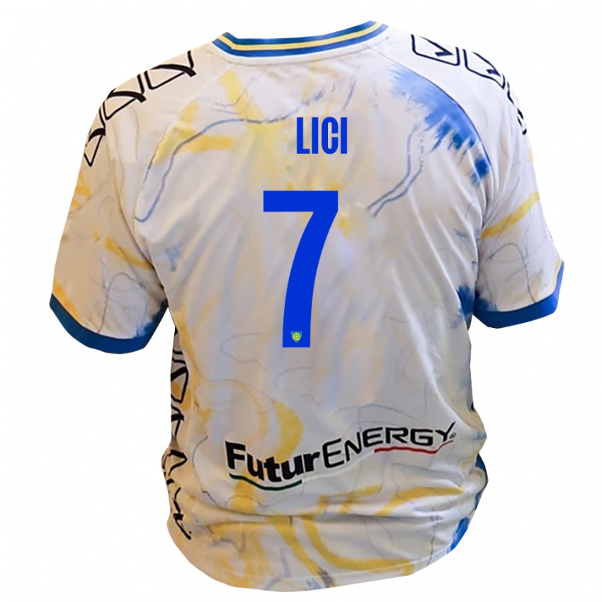 נשים Alessio Lici #7 לבן צהוב כחול הרחק ג'רזי 2025/26 חולצה קצרה
