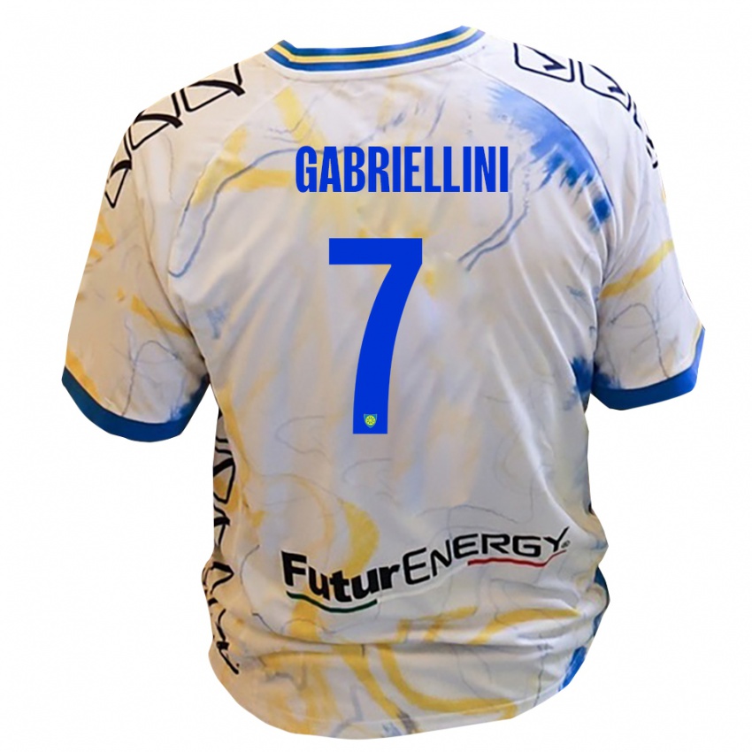 נשים Emanuele Gabriellini #7 לבן צהוב כחול הרחק ג'רזי 2025/26 חולצה קצרה