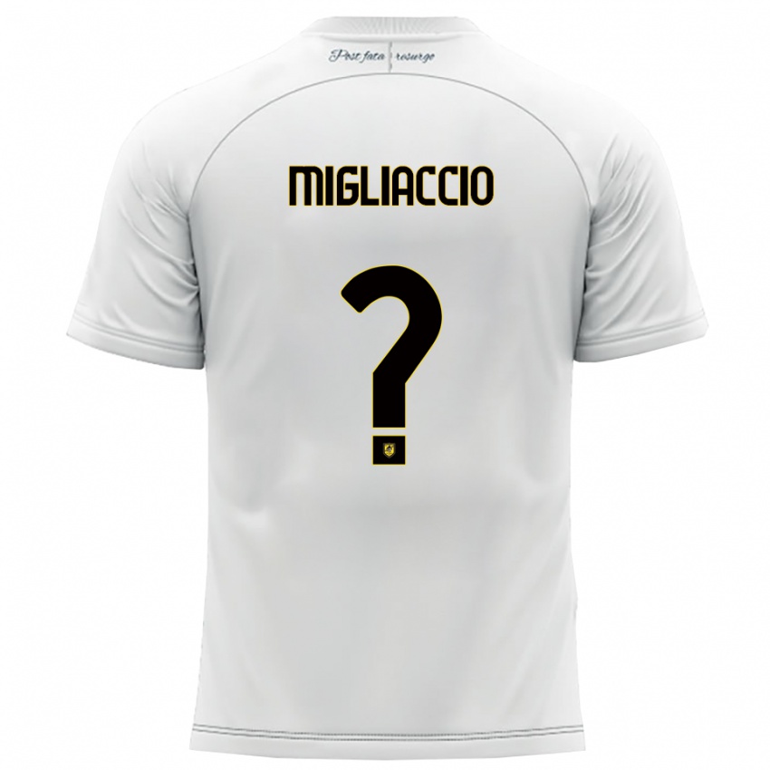 נשים Massimo Migliaccio #0 לבן צהוב הרחק ג'רזי 2025/26 חולצה קצרה