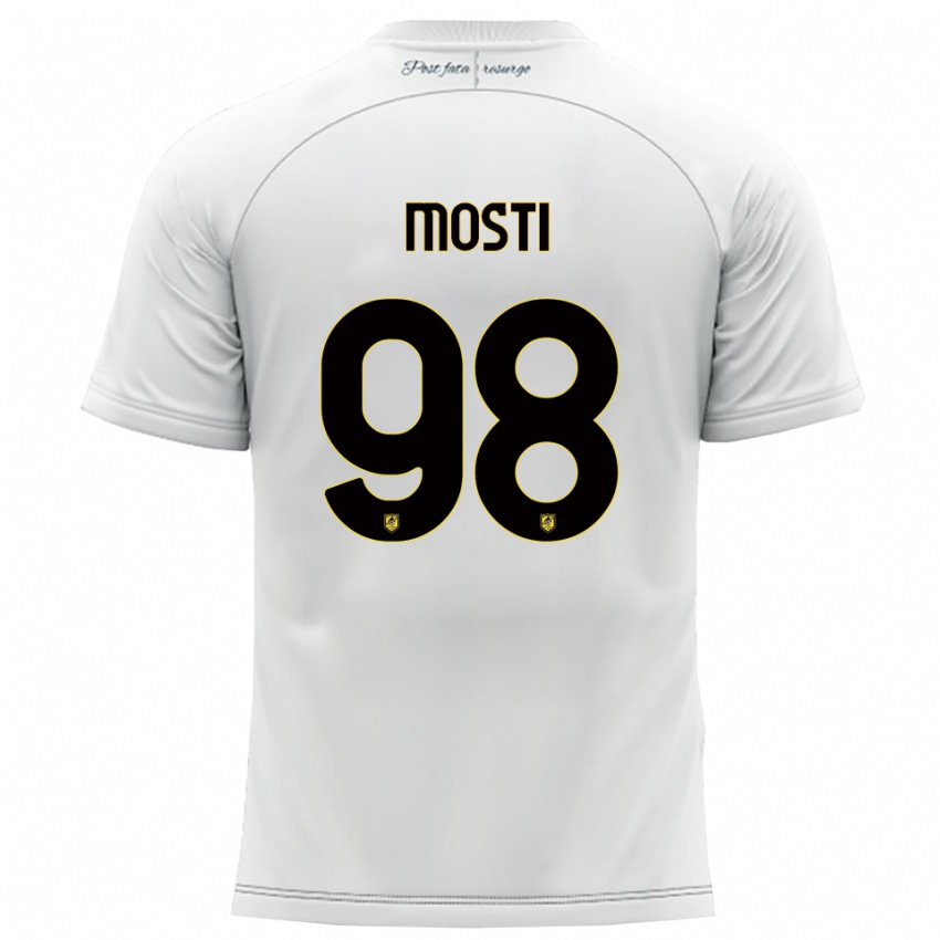 נשים ניקולה מוסטי #98 לבן צהוב הרחק ג'רזי 2025/26 חולצה קצרה