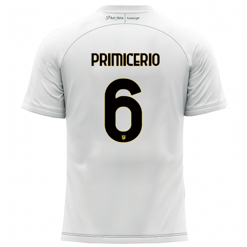 נשים אנטוניו פרימיסריו #6 לבן צהוב הרחק ג'רזי 2025/26 חולצה קצרה