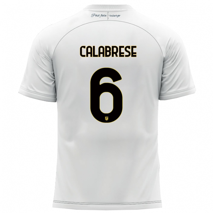 נשים Daniele Calabrese #6 לבן צהוב הרחק ג'רזי 2025/26 חולצה קצרה