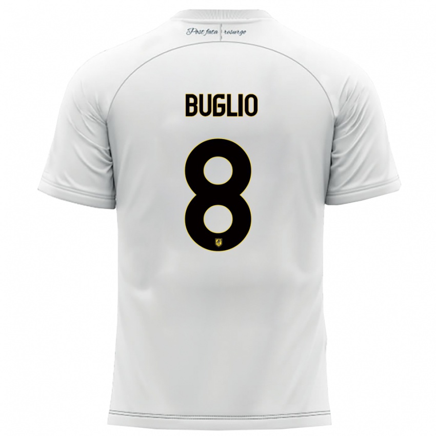 נשים דוידה בוליו #8 לבן צהוב הרחק ג'רזי 2025/26 חולצה קצרה