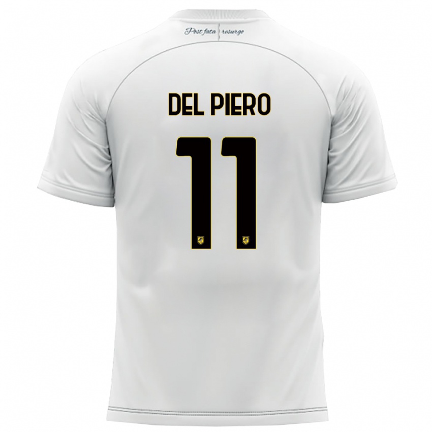 נשים לורנזו דל פיירו #11 לבן צהוב הרחק ג'רזי 2025/26 חולצה קצרה