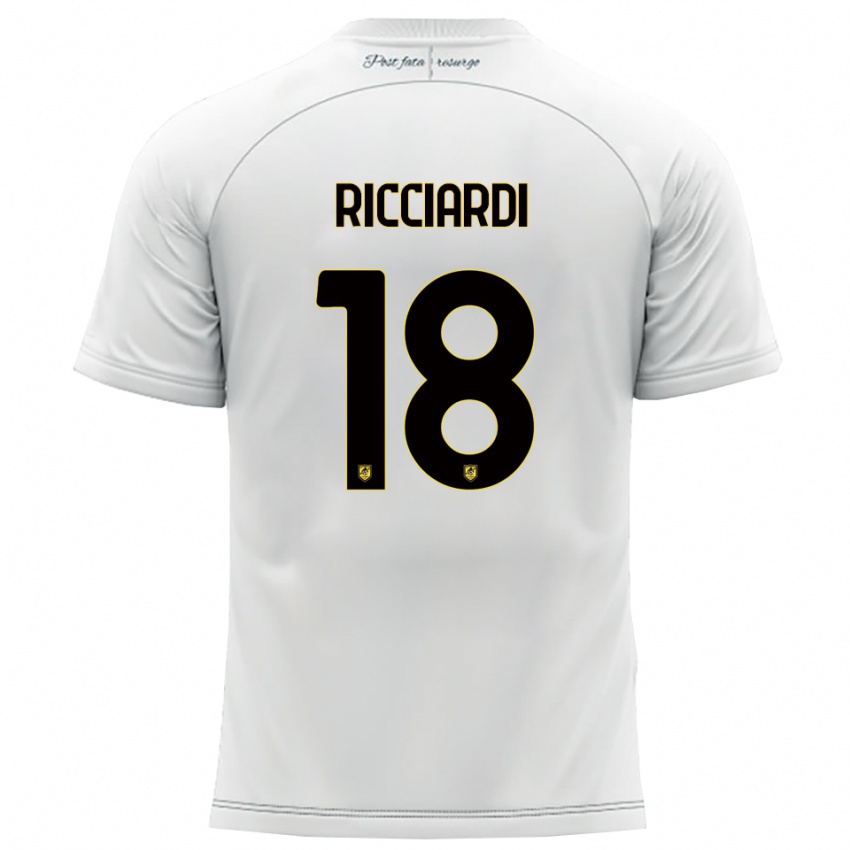 נשים Claudio Ricciardi #18 לבן צהוב הרחק ג'רזי 2025/26 חולצה קצרה