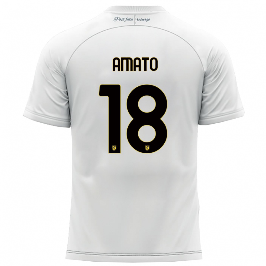 נשים Pasquale Amato #18 לבן צהוב הרחק ג'רזי 2025/26 חולצה קצרה