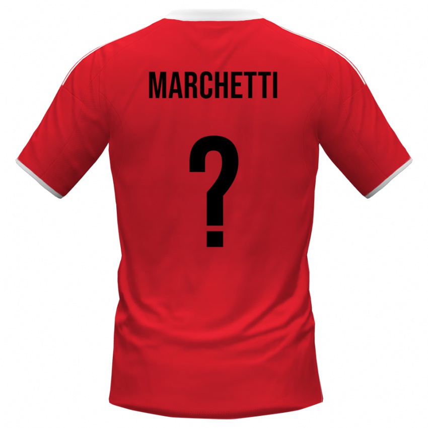 נשים Francesco Marchetti #0 אדום לבן הרחק ג'רזי 2025/26 חולצה קצרה