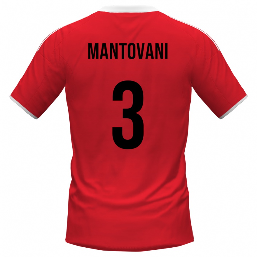 נשים ולריו מנטובני #3 אדום לבן הרחק ג'רזי 2025/26 חולצה קצרה