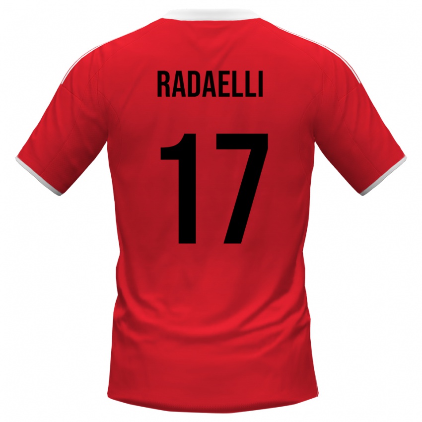 נשים Nicolò Radaelli #17 אדום לבן הרחק ג'רזי 2025/26 חולצה קצרה