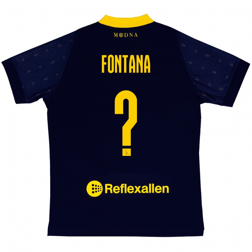 נשים Brando Fontana #0 כחול נייבי צהוב הרחק ג'רזי 2025/26 חולצה קצרה