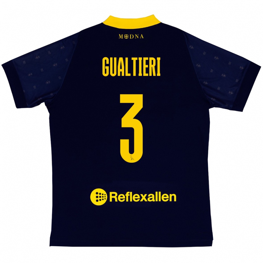 נשים Stefano Gualtieri #3 כחול נייבי צהוב הרחק ג'רזי 2025/26 חולצה קצרה
