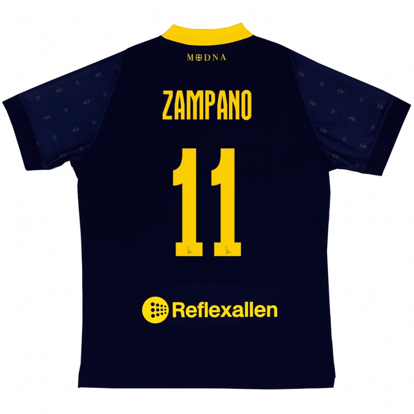 נשים פרנצ'סקו זמפנו #11 כחול נייבי צהוב הרחק ג'רזי 2025/26 חולצה קצרה