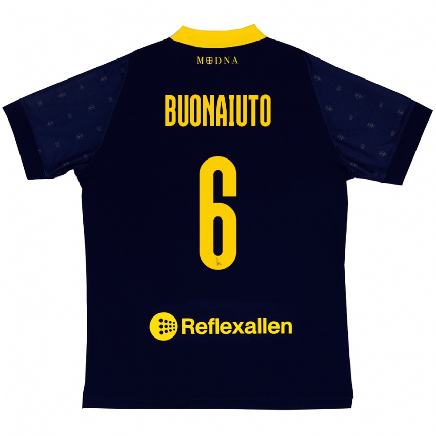 נשים Alessandro Buonaiuto #6 כחול נייבי צהוב הרחק ג'רזי 2025/26 חולצה קצרה