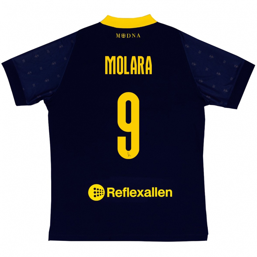 נשים כריסטיאן מולרה #9 כחול נייבי צהוב הרחק ג'רזי 2025/26 חולצה קצרה