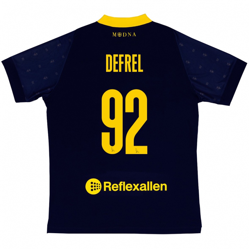 נשים גרגואר דפרל #92 כחול נייבי צהוב הרחק ג'רזי 2025/26 חולצה קצרה