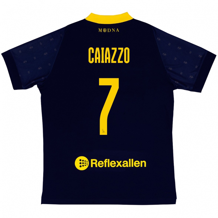 נשים Antonio Caiazzo #7 כחול נייבי צהוב הרחק ג'רזי 2025/26 חולצה קצרה
