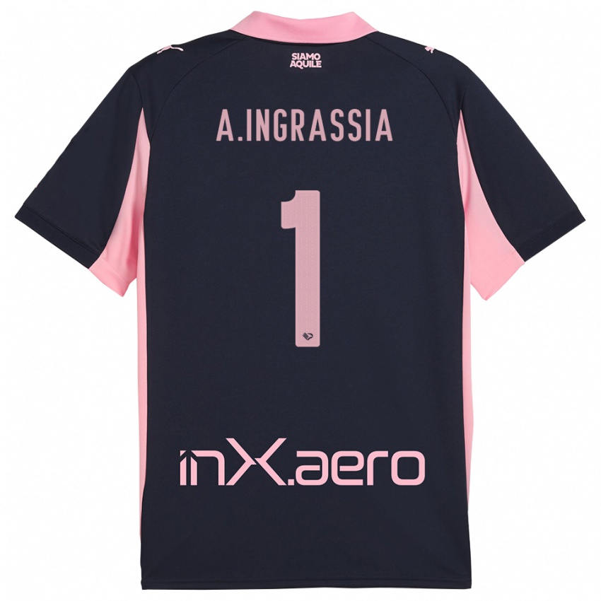 נשים Antonio Ingrassia #1 כחול נייבי ורוד הרחק ג'רזי 2025/26 חולצה קצרה