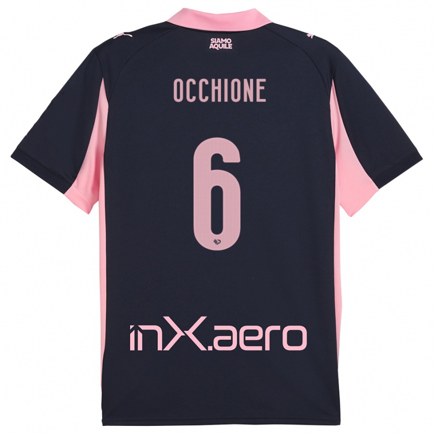 נשים Andrea Occhione #6 כחול נייבי ורוד הרחק ג'רזי 2025/26 חולצה קצרה