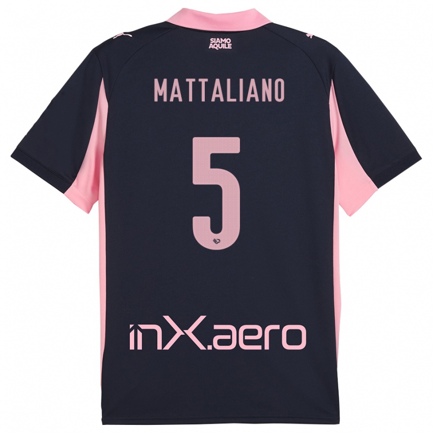 נשים Cristian Mattaliano #5 כחול נייבי ורוד הרחק ג'רזי 2025/26 חולצה קצרה