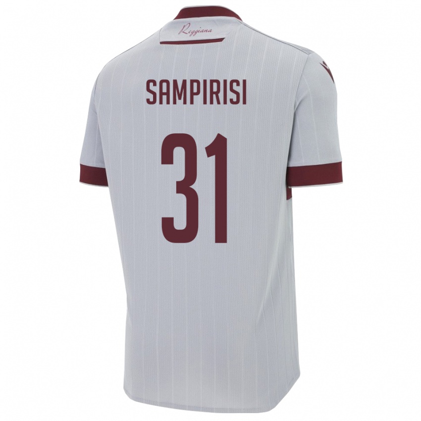 נשים Mario Sampirisi #31 בורגונדי לבן הרחק ג'רזי 2025/26 חולצה קצרה