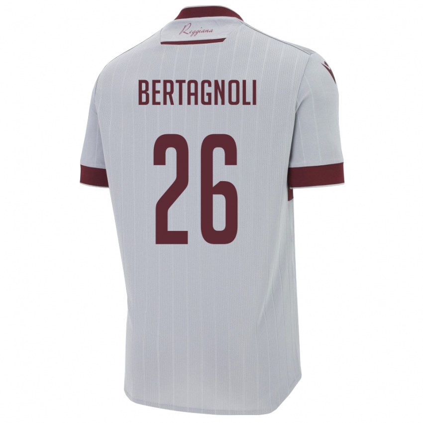 נשים מאסימו ברטניאנולי #26 בורגונדי לבן הרחק ג'רזי 2025/26 חולצה קצרה