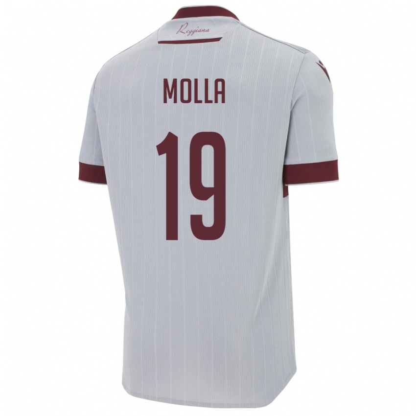 נשים Cristian Molla #19 בורגונדי לבן הרחק ג'רזי 2025/26 חולצה קצרה