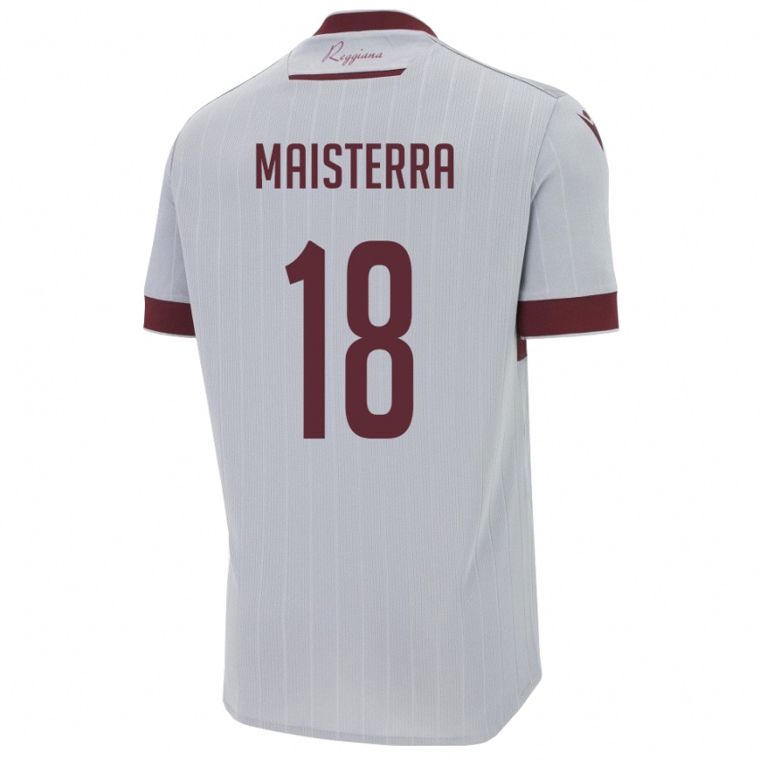 נשים רוקה מרטין מאיסטרה #18 בורגונדי לבן הרחק ג'רזי 2025/26 חולצה קצרה