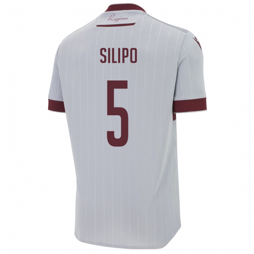 נשים Alessandro Silipo #5 בורגונדי לבן הרחק ג'רזי 2025/26 חולצה קצרה