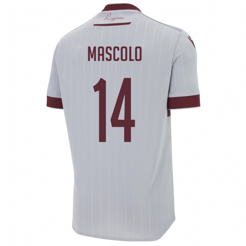 נשים Luca Mascolo #14 בורגונדי לבן הרחק ג'רזי 2025/26 חולצה קצרה