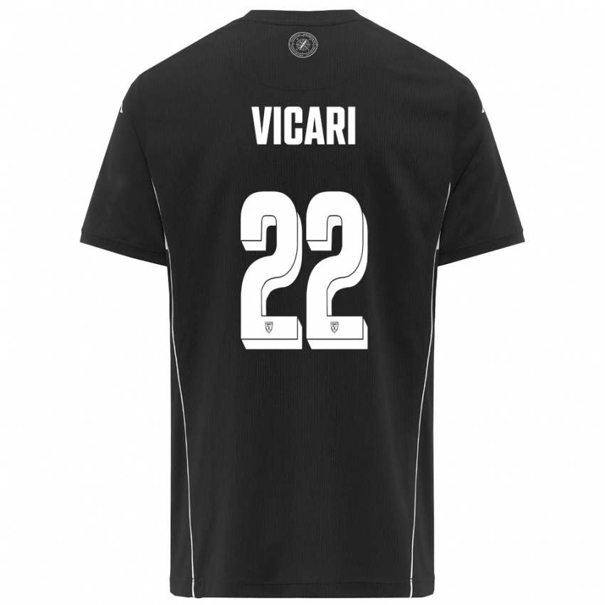 נשים David Vicari #22 שחור לבן הרחק ג'רזי 2025/26 חולצה קצרה