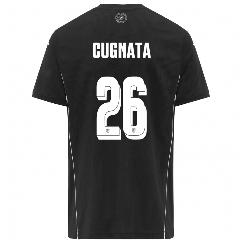 נשים Christian Cugnata #26 שחור לבן הרחק ג'רזי 2025/26 חולצה קצרה