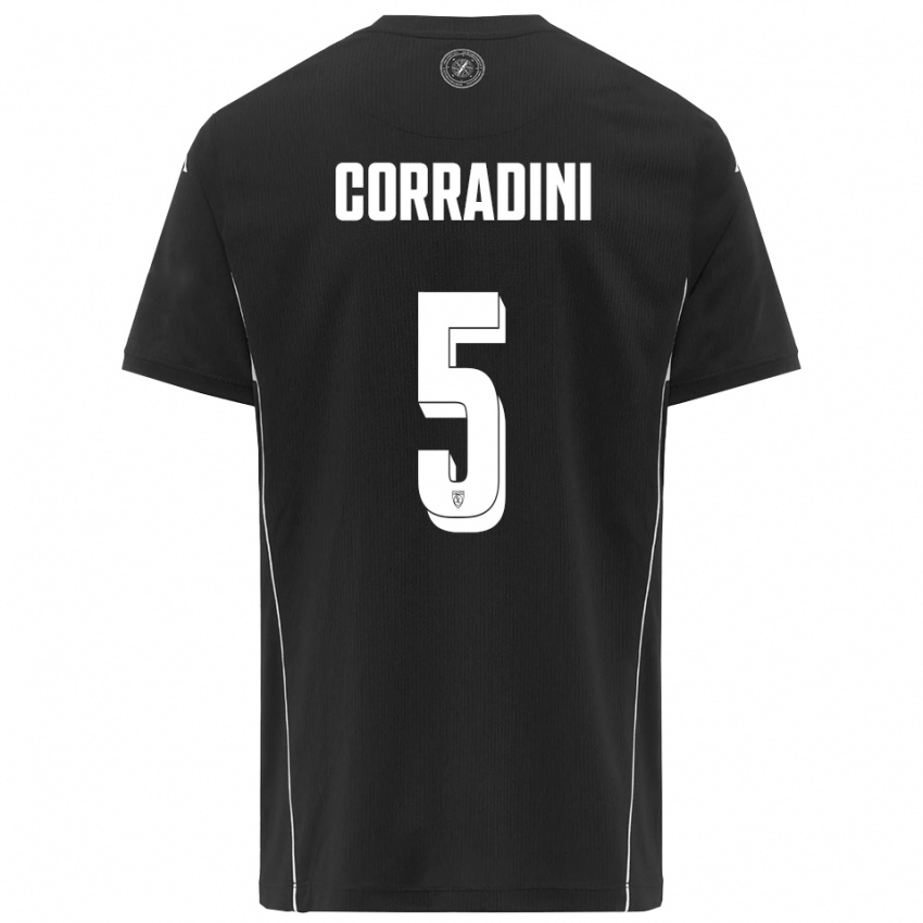 נשים Giovanni Corradini #5 שחור לבן הרחק ג'רזי 2025/26 חולצה קצרה