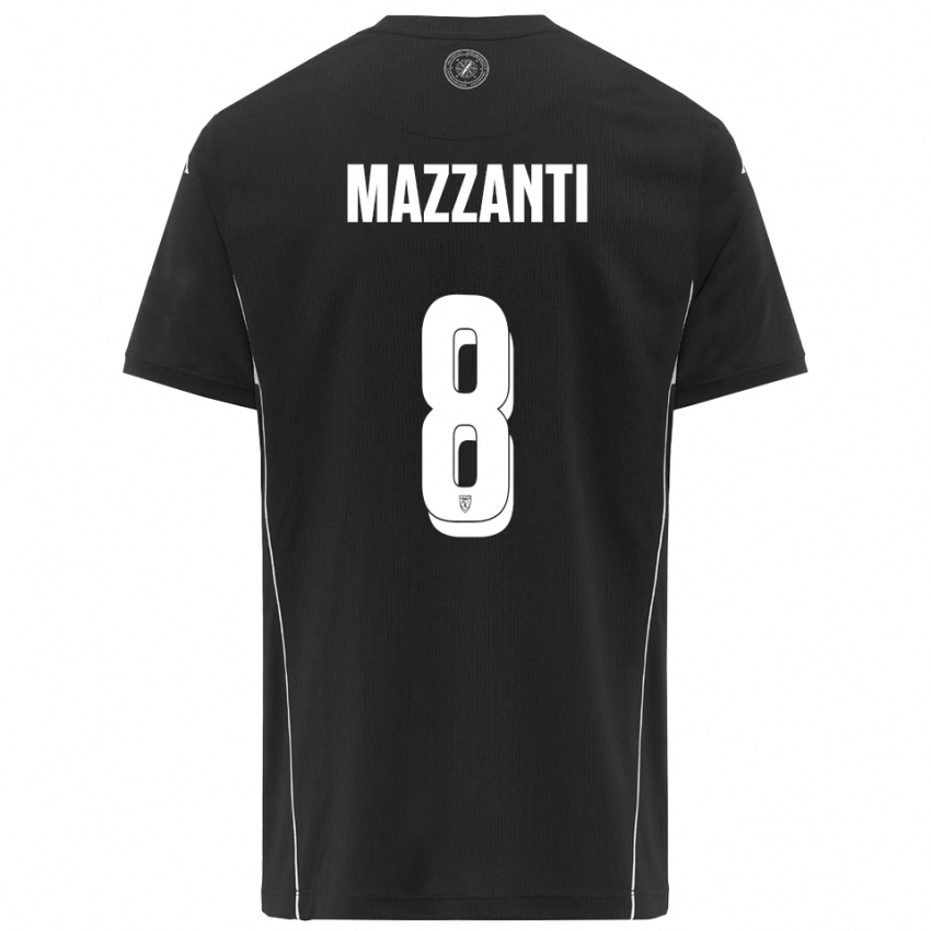 נשים Tommaso Mazzanti #8 שחור לבן הרחק ג'רזי 2025/26 חולצה קצרה